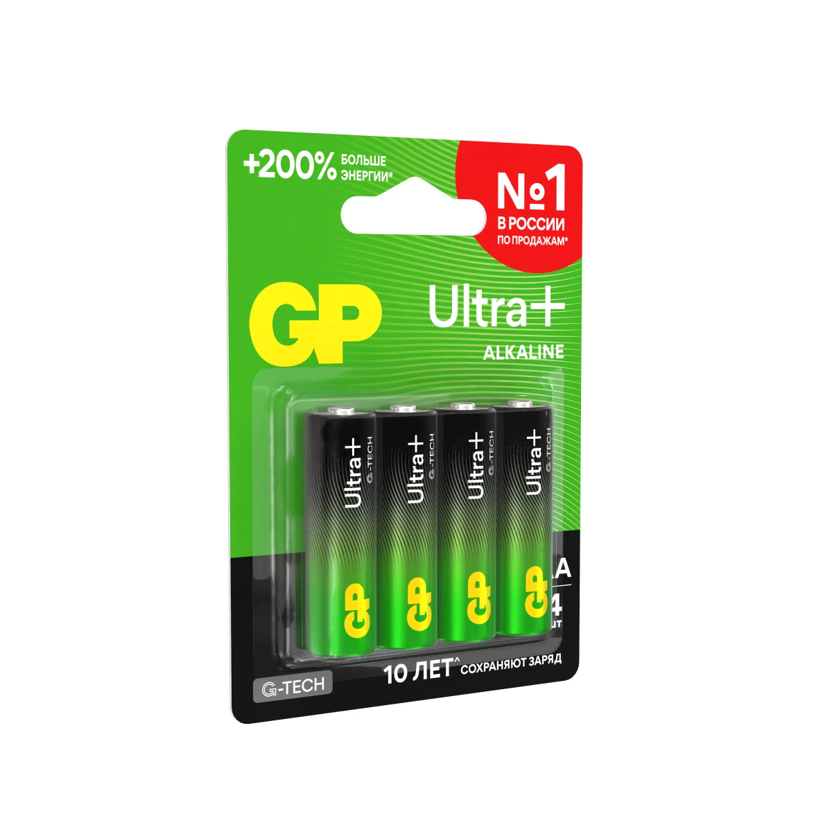 Батарейка GP ULTRA PLUS G-tech LR6 AA BL4 Alkaline 1.5V (4/40/320)