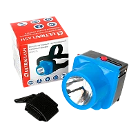Фонарь налобный Ultraflash LED5375 1W 1LED от аккумулятора IP43 синий (1/180)