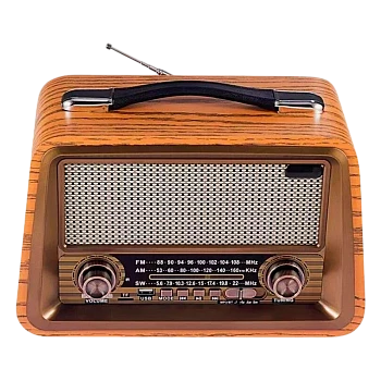 Радиоприемник DEESPI S1217 RE-07 пластик BT/AM/FM/SW/USB/AUX/MicroSD РЕТРО-стиль (1/8)