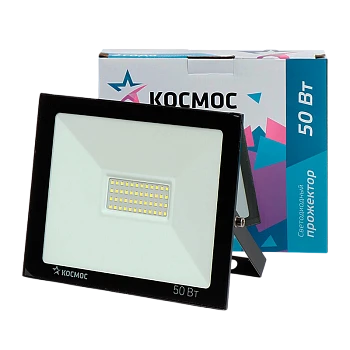 Прожектор светодиодный Космос Super-Slim 50W IP65 6500К с датчиком (1/20)