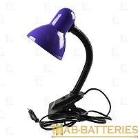 Светильник настольный Camelion KD-320 60W 230V E27 прищепка синий (1/12)