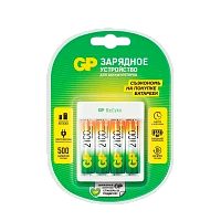 З/У для аккумуляторов GP E411/210AAHCCS-2CR1 AA/AAA Ni-MH 4 слота +4AA 2100mAh (1/5/10)