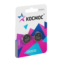 Батарейка Космос CR2032 BL2 Lithium 3V (2/40/640) 