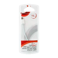 Кабель Cablexpert Type-C (m)-Jack 3.5mm (f) 0.15м белый