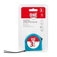 Рулетка измерительная Smartbuy ONE Tools 3м*16мм пластик фиксатор голубой (1/96)