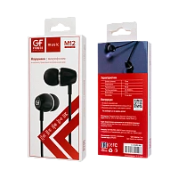 Наушники внутриканальные GFPower M12 с микр. черный