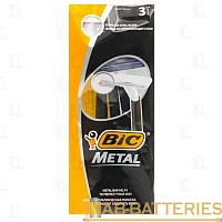 Бритва одноразовая BIC "Metall" 1 лезвие 3шт. (1/10/40)
