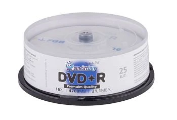 Диск DVD+R Smartbuy Premium Quality 4.7GB 16x 25шт. cake box (25/250)
