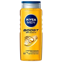 Гель для душа мужской Nivea BOOST 3 в 1 500мл (1/12)