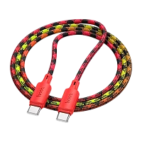 Кабель HOCO X116 Type-C (m)-Type-C (m) 1м 3.0A 60W нейлон красный (1/68/680)