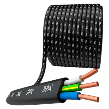 Кабель электрический ЭРА ВВГ Пнг(А)-LS 3 х 2.5 кв.мм черный ГОСТ бухта 100м (цена за 1м.)
