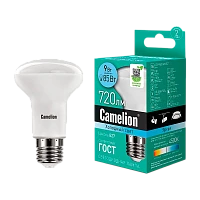 Лампа светодиодная Camelion R63 E27 9W 4500К 170-265V рефлектор матовая (1/10/100)