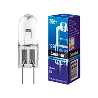Лампа галогенная Camelion JC G4 20W 2800К 12V капсула прозрачная (1/5/100)