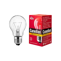 Лампа накаливания Camelion E27 40W 220-240V груша прозрачная (1/100)