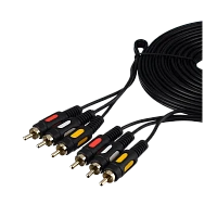 Кабель GoPower 3xRCA (m)-3xRCA (m) 3.0м ПВХ черный Premium Zip-Lock c подвесом (1/100)