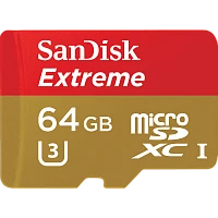 Карта памяти microSD SanDisk EXTREME 64GB Class10 UHS-I (U3) 90 МБ/сек с адаптером