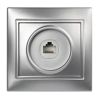 Розетка Smartbuy компьютерная RJ-45 1-местная серебро "Венера"