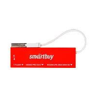 Картридер Smartbuy 717 USB2.0 SD/microSD/MS/M2 красный