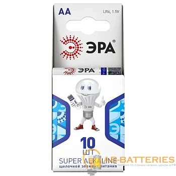 Батарейка ЭРА Super LR6 AA BL10 Alkaline 1.5V компактный (10/100/600/18000)