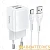Сетевое З/У HOCO N8 2USB 2.4A с кабелем Type-C белый (1/12/120)