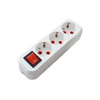 Колодка Прогресс 3р.С/З с выкл. белый (без инд.упаковки) (1/10/100)