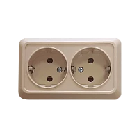 Розетка Прогресс Fit 2гн. 10A С/З ABS + Керамика бежевый (1/10/200)