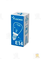 Лампа накаливания Космос E14 15W 220-240V цилиндр РН-15 для холодильников и швейных машин прозрачная