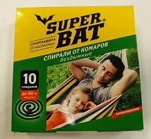 Спирали SuperBAT от комаров бездымные 15шт. зеленый (1/60)