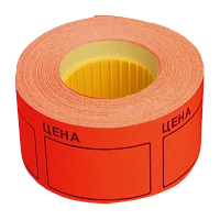 Этикет-лента 50 мм х 40 мм "Цена" (350 этикеток /рол.), красная, AVIORA (цена за 1 рулон) (5/100)