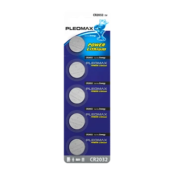 Батарейка Pleomax CR2032 BL5 Lithium 3V (5/100/2000/60000)