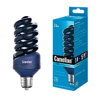 Лампа энергосберегающая ультрафиолетовая Camelion T4 E27 26W 220-240V спираль (1/5/25/100)