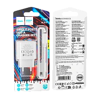 Сетевое З/У HOCO C109A 1USB 10.5W с кабелем Lightning белый (1/27/162)