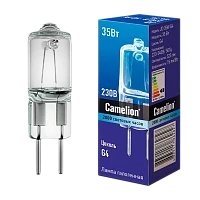 Лампа галогенная Camelion JD G4 35W 2800К 220-240V капсула прозрачная (1/5/100)