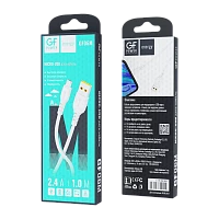 Кабель GFPower 06M USB (m)-microUSB (m) 1м 2.4A ПВХ белый (1/200/800)
