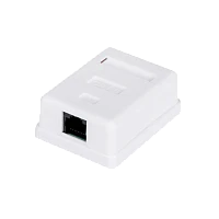 Розетка Atcom 1 порт накладная (UTP, RJ45, Кат.5e, белая)