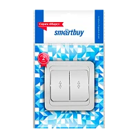 Выключатель Smartbuy Марс 2-клав.10A проходной белый (1/10/200)