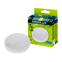 Лампа светодиодная Ergolux GX53 7W 4500К 180-240V таблетка матовая (1/10/100)