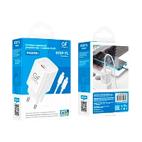 Сетевое З/У GFPower S72P-TL Type-C 20W QC3.0 с кабелем Type-C-Lightning белый (1/30/180)