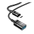 Переходник HOCO U107 USB (m)-Type-C (f) 0.1м нейлон черный (1/37/370)