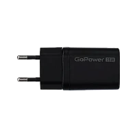 Сетевое З/У GoPower GPQC09 1USB+1Type-C 35W QC3.0 GaN черный