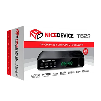 Приставка для цифрового ТВ Nicedevice T623 DVB-T/T2/C черный 