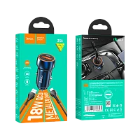 Автомобильное З/У HOCO Z46 Type-C 18W QC3.0 синий (1/13/130)