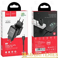 Сетевое З/У HOCO N2 1USB 2.0A с кабелем Type-C черный (1/13/130)