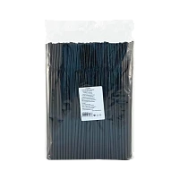 Трубочка, 5 х 240 мм, с изгибом, чёрная, 250 шт/уп, AVIORA (1/46)