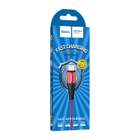 Кабель HOCO X38 USB (m)-Lightning (m) 1м 2.4A нейлон красный (1/30/300)