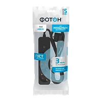 Удлинитель Фотон 16-33ЕS 3р.С/З 16A 3.0м с выкл. ПВС 3x1мм² черный (1/20)
