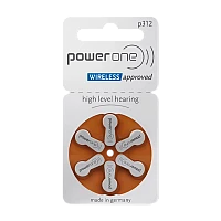 Батарейка PowerOne ZA312 BL6 Zinc Air 1.45V (6/60/300)