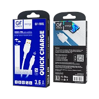 Кабель GFPower F08L USB (m)-Lightning (m) 1м 3.6A ПВХ белый (1/120/480)
