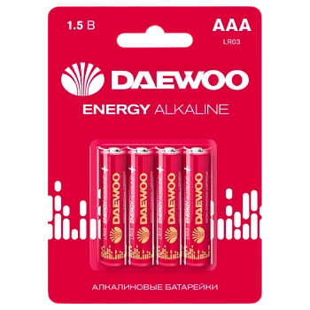 Батарейка Daewoo ENERGY LR03 AAA BL4 Alkaline 1.5V (4/40/960)