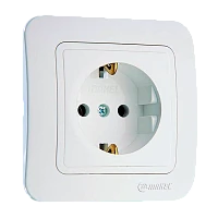Розетка Makel Lillium 1гн. 16A С/З белый 70028 (1/12)